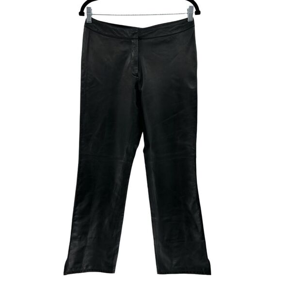Elements by Vakko Black Leather Pants Size 8 - Picture 1 of 14